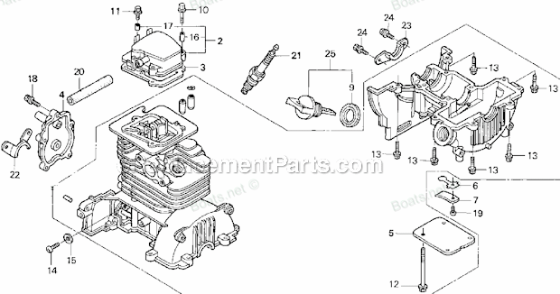 Honda UMK422 (LNA) Trimmer/Brush Cutter Crankcase Diagram