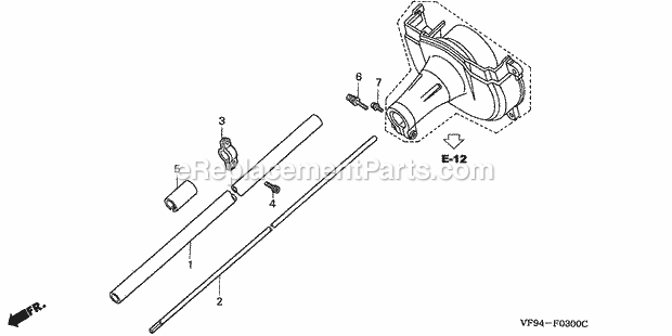 Honda UMK431K1 (Type LTA)(VIN# GCAG-1000001-2099999) Trimmer / Brushcutter Fan Cover, Frame Pipe Diagram
