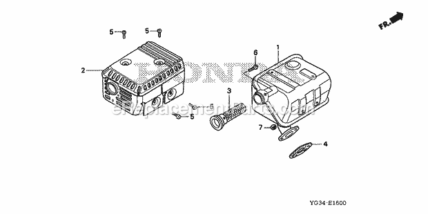 Honda WB20XK2 (Type A)(VIN# GCAAT-1000001-9999999) Water Pump Muffler Diagram