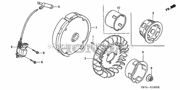 Honda WH20XK1 (Type AC1)(VIN# GC02-2000001-8669999) Water Pump Flywheel, Ignition Coil Diagram