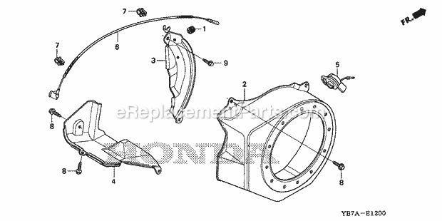 Honda WH20XK1 (Type AC1)(VIN# GC02-2000001-8669999) Water Pump Fan Cover Diagram