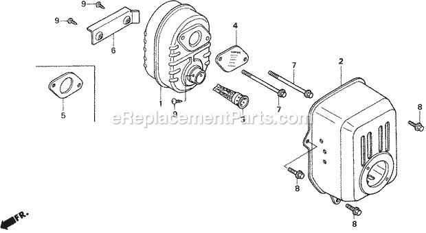 Honda WN20 (Type AX1)(VIN# GCAJ-1000001-9999999) Water Pump Muffler Diagram