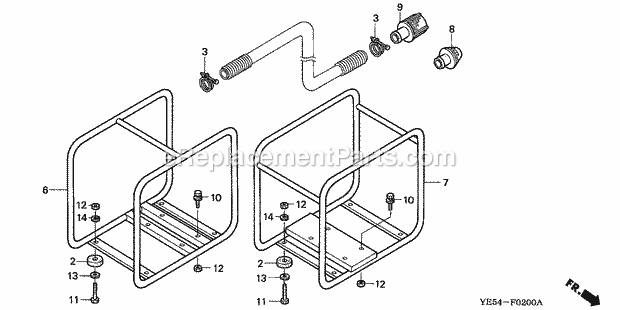 Honda WP20X (Type ACF6/A)(VIN# GC01-4300001-9999999) Water Pump Frame, Strainer Diagram