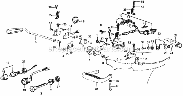 Honda Marine BF100A (Type SA)(1200155-1205094) Shift Shaft Carrying Handle Cover Lock Lever Diagram