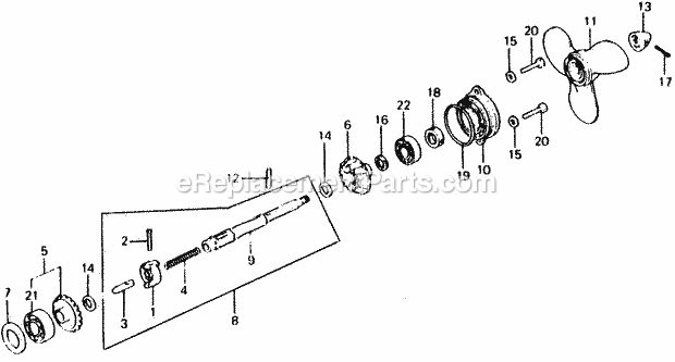 Honda Marine BF100A (Type SA)(1200155-1205094) Propeller Shaft Propeller Diagram