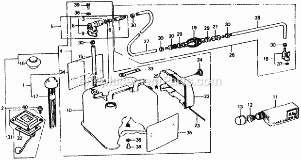 Honda Marine BF100A (Type SA)(1200155-1205094) Fuel Tank Sub Tank Diagram