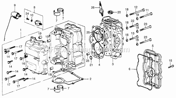 Honda Marine BF100 (Type SA)(1000001-1020309) Cylinder Cylinder Head Diagram