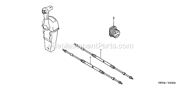 Honda Marine BF115A1 (Type XCA)(1200001-1299999) Cable (Single) Diagram