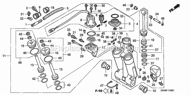 Honda Marine BF115A3 (Type LCA)(1400001-1499999)(1000001-1099999) Power Trim-Tilt Diagram