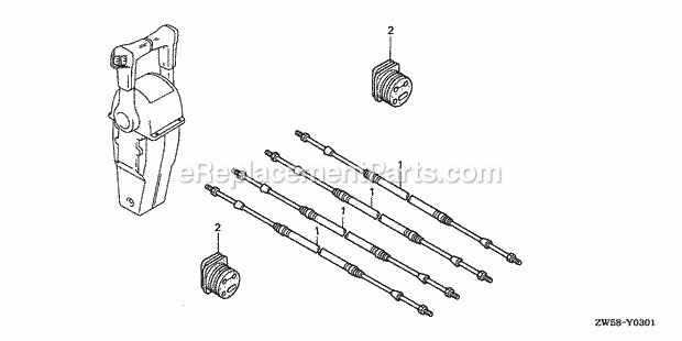 Honda Marine BF115A5 (Type XA)(1600001-1699999)(1000001-1099999) Cable (Dual) Diagram