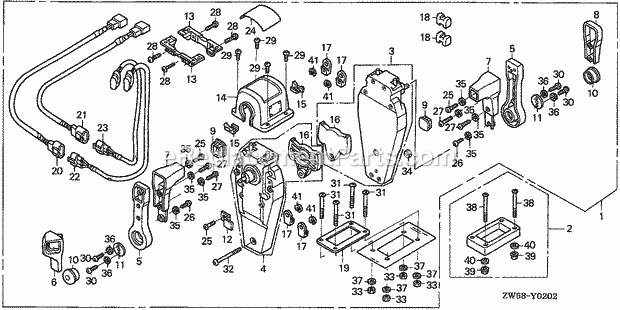 Honda Marine BF115A6 (Type LA)(1700001-1799999)(1100001-9999999) Remote Control (Top Mount Dual Type) (R.) Diagram