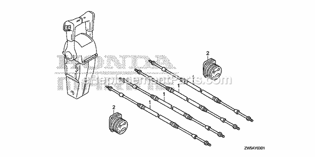 Honda Marine BF115AK0 (Type XA)(1800001-9999999)(1100001-9999999) Cable (Dual) Diagram
