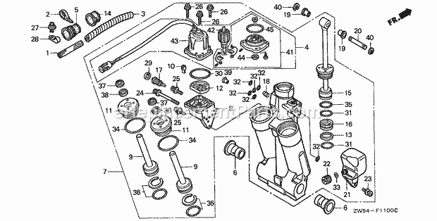 Honda Marine BF115AY (Type LA)(1100001-1199999) Power Trim-Tilt Diagram