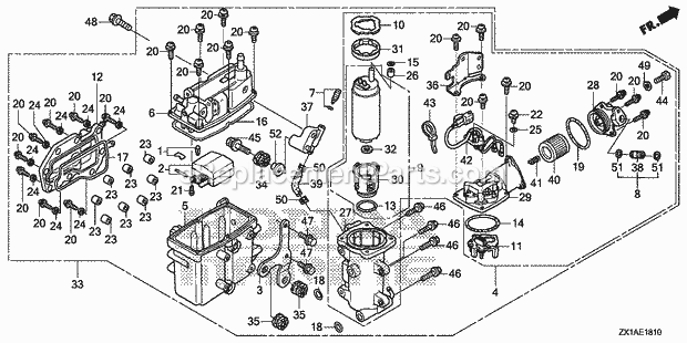 Honda Marine BF115DK1 (Type LA)(1100001-9999999) Vapor Separator Assy. Diagram