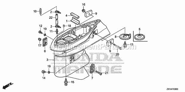 Honda Marine BF115DK1 (Type LA)(1100001-9999999) Page W Diagram