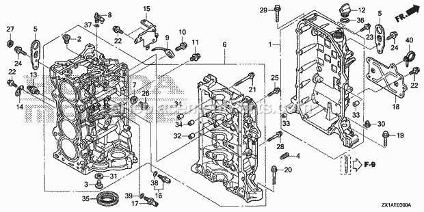 Honda Marine BF115DK1 (Type LA)(1100001-9999999) Page AY Diagram