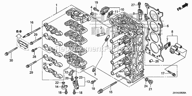 Honda Marine BF115DK1 (Type LA)(1100001-9999999) Page AY Diagram