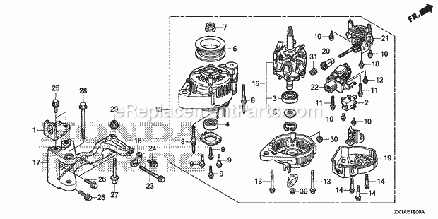 Honda Marine BF115DK1 (Type LA)(1100001-9999999) Page AY Diagram