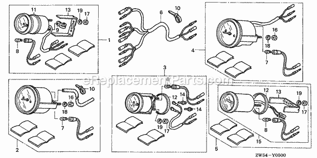 Honda Marine BF130A1 (Type LA)(1200001-1299999) Speedometer Kit Diagram