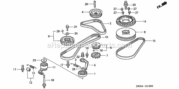 Honda Marine BF130A1 (Type LCA)(1200001-1299999) Timing Belt Diagram