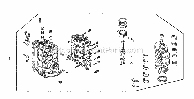 Honda Marine BF130A1 (Type LCA)(1200001-1299999) Short Block Diagram