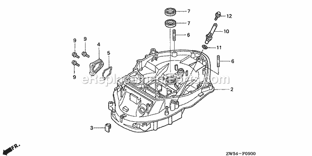 Honda Marine BF130A1 (Type LCA)(1200001-1299999) Mount Case Diagram