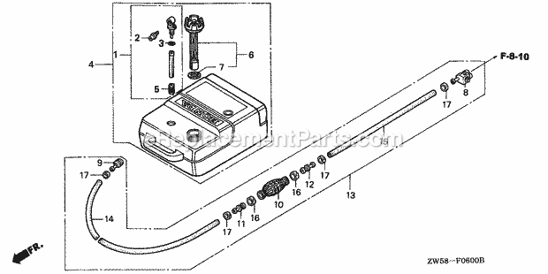 Honda Marine BF130A3 (Type XCA)(1400001-1499999)(1000001-1099999) Fuel Tank Fuel Tube Diagram