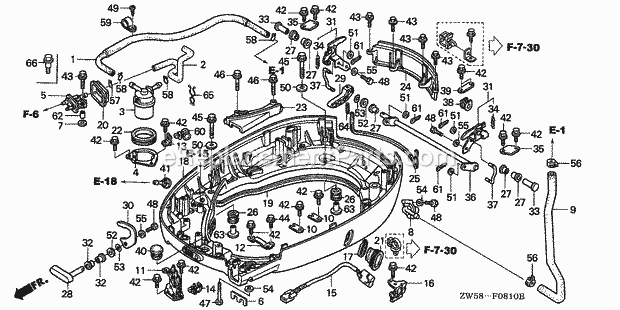 Honda Marine BF130A3 (Type XCA)(1400001-1499999)(1000001-1099999) Lower Case Diagram