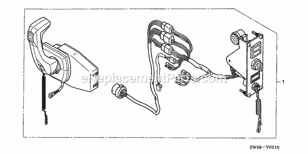 Honda Marine BF130A3 (Type XCA)(1400001-1499999)(1000001-1099999) Remote Control Box Kit Diagram