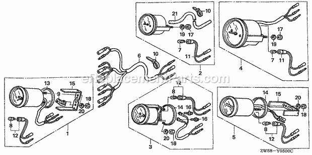 Honda Marine BF130A3 (Type XCA)(1400001-1499999)(1000001-1099999) Meter Kit Meter Harness Diagram