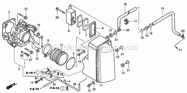 Honda Marine BF130AY (Type XA)(1100001-1199999) Throttle Body Diagram