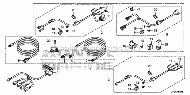 Honda Marine BF135AK2 (Type LA)(1400001-9999999) Cable Kit Diagram