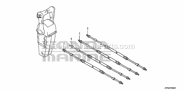 Honda Marine BF135AK2 (Type XCA)(1400001-9999999) Cable (Dual) Diagram