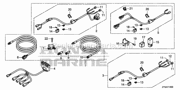 Honda Marine BF135AK2 (Type XCA)(1400001-9999999) Cable Kit Diagram