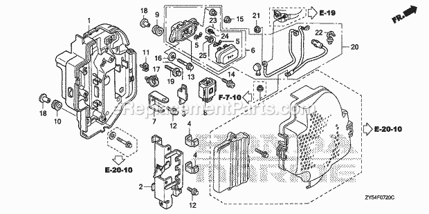 Honda Marine BF150A4 (Type XCA)(1000001-1099999) Fuse Box Relay (1) Diagram
