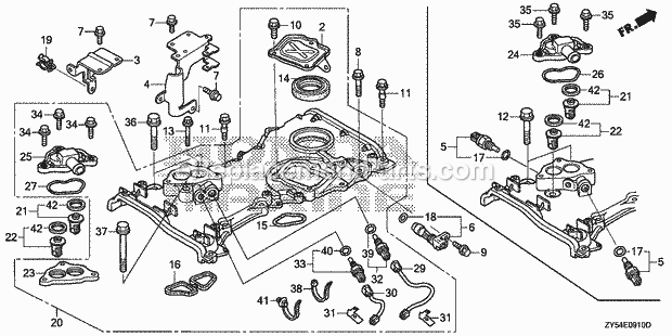 Honda Marine BF150A4 (Type XCA)(1000001-1099999) Chain Case Thermostat Diagram