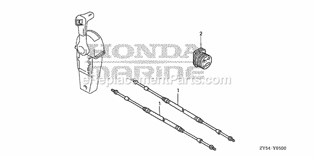 Honda Marine BF150A5 (Type XA)(1100001-1199999) Cable (Single) Diagram