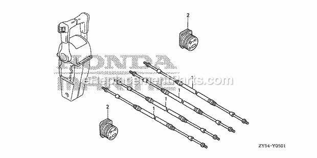 Honda Marine BF150A5 (Type XA)(1100001-1199999) Cable (Dual) Diagram