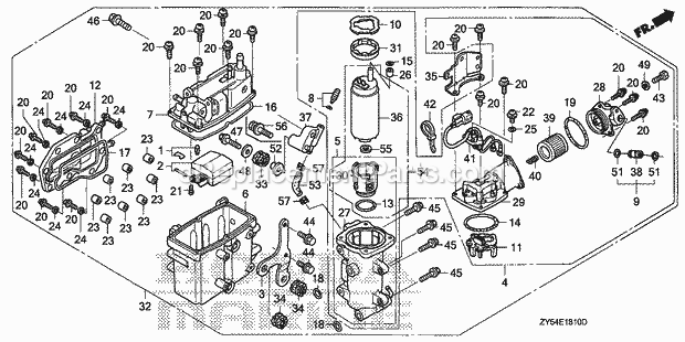 Honda Marine BF150A5 (Type XCA)(1100001-1199999) Vapor Separator Assy. Diagram