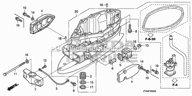 Honda Marine BF150A5 (Type XCA)(1100001-1199999) Extension Case Diagram