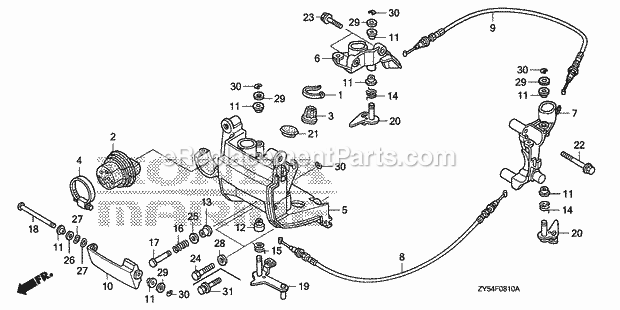 Honda Marine BF150A5 (Type XCA)(1100001-1199999) Front Cover Bracket Front Lock Diagram