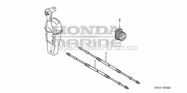 Honda Marine BF150A5 (Type XCA)(1100001-1199999) Cable (Single) Diagram