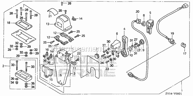 Honda Marine BF150A5 (Type XCA)(1100001-1199999) Remote Control (Top Mount Single Type) (L.) Diagram