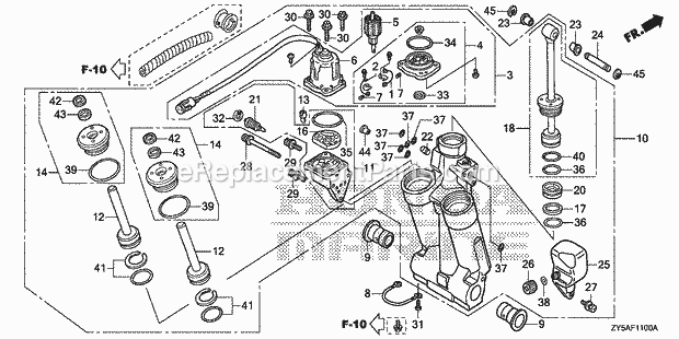 Honda Marine BF150AK2 (Type JA)(1400001-9999999) Power Trim-Tilt Diagram
