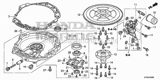 Honda Marine BF150AK2 (Type XCS)(1400001-9999999) Oil Pump Flywheel Diagram