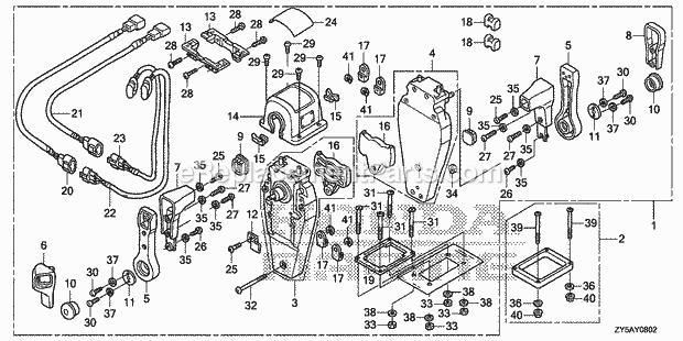 Honda Marine BF150AK2 (Type XCS)(1400001-9999999) Remote Control (Top Mount Dual Type) (R.) Diagram