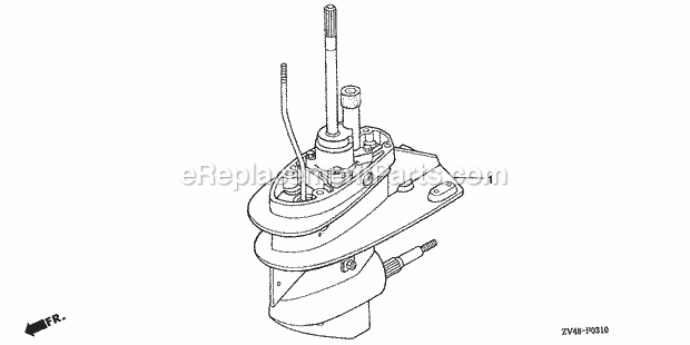 Honda Marine BF15A2 (Type LA)(1700001-1799999)(1300001-1399999) Gear Case Assembly Diagram