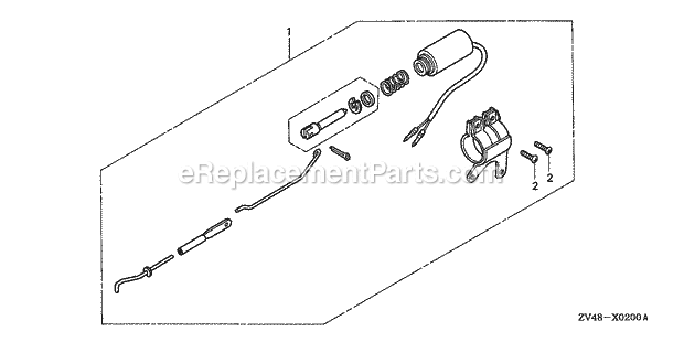 Honda Marine BF15A2 (Type LAS)(1700001-1799999)(1300001-1399999) Choke Solenoid Bracket Kit Diagram