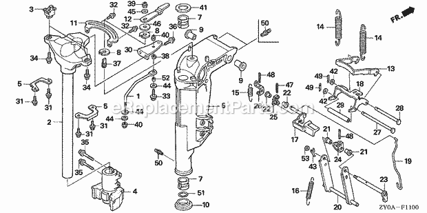 Honda Marine BF15D5 (Type SHSA)(1200001-1299999) Swivel Case (1) Diagram