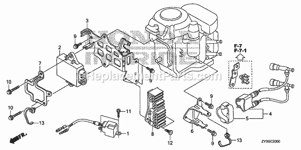 Honda Marine BF15DK0 (Type SHTA)(1400001-9999999) Ignition Coil C.D.I. Unit Diagram